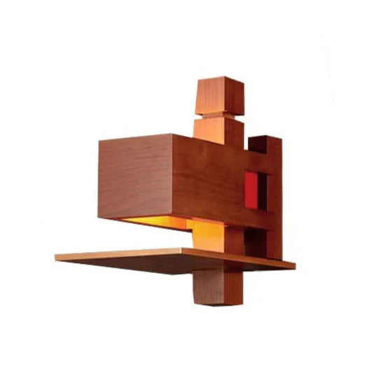 Oria Wall Lamp in Brick Red Wood