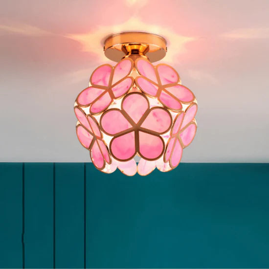 Zyvia Luxury Glass Flower Ceiling Lamp
