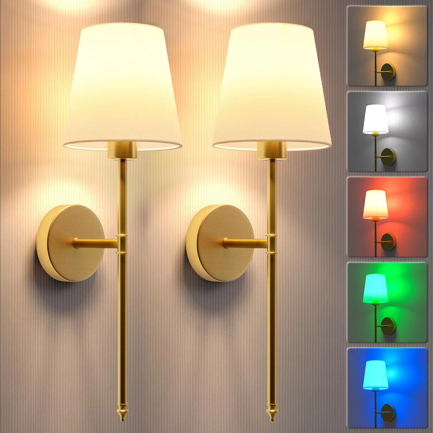 Wireless Wall Sconces (Set of 2)