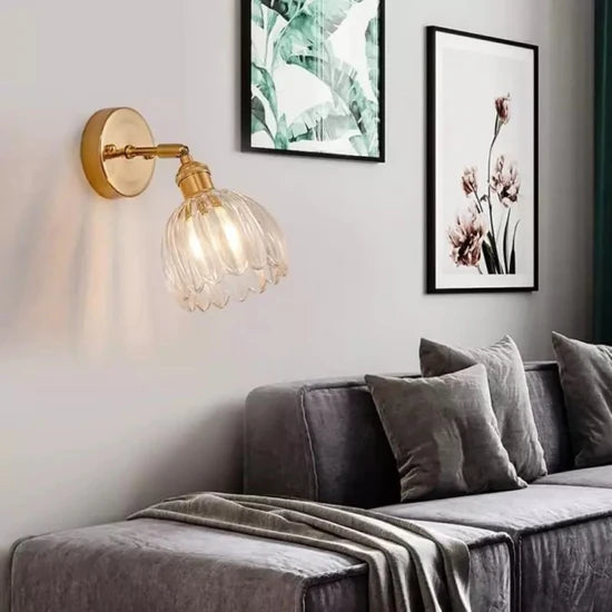 Velza Retro Glass Wall Lamp Tulip
