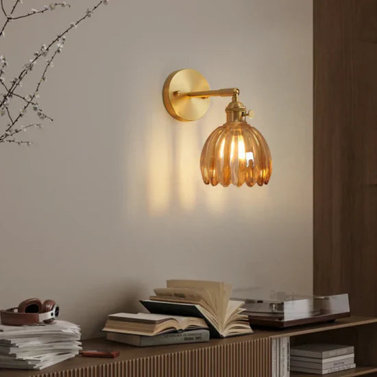 Velza Retro Glass Wall Lamp Tulip