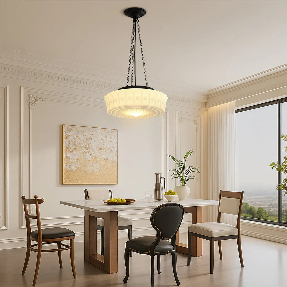 Thalessia Milky White Pendant Lamp in Minimalist Design