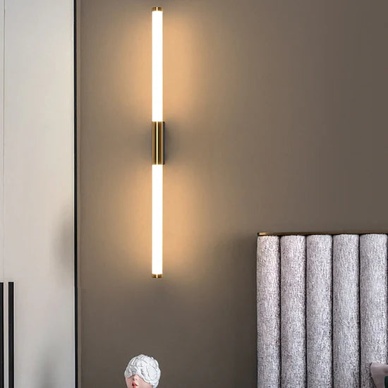 Veralyn Modern Gold-Colored LED Wall Lamp Rod Shape