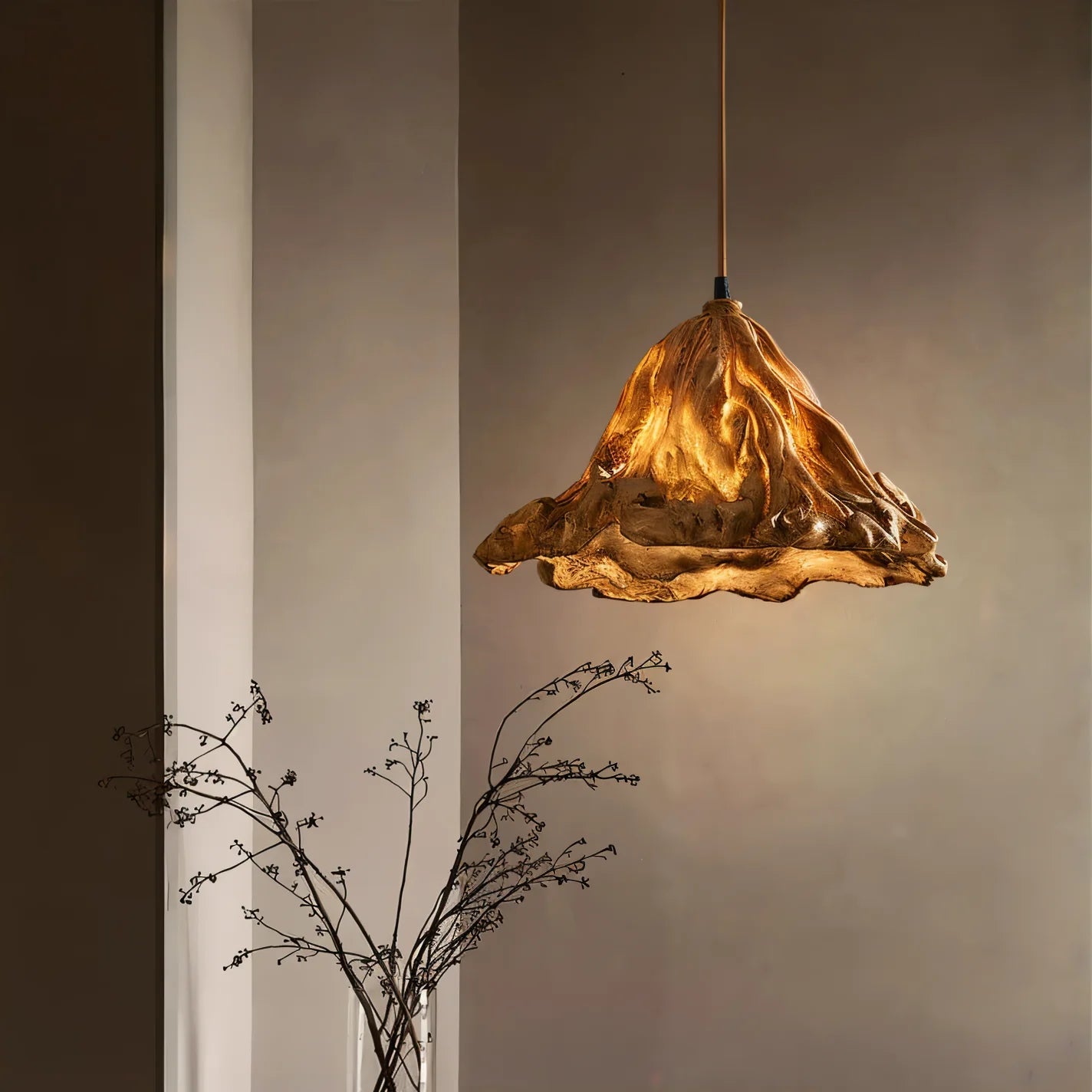 Cirenna Artistic Resin Pendant Lamp with Volcanic Design