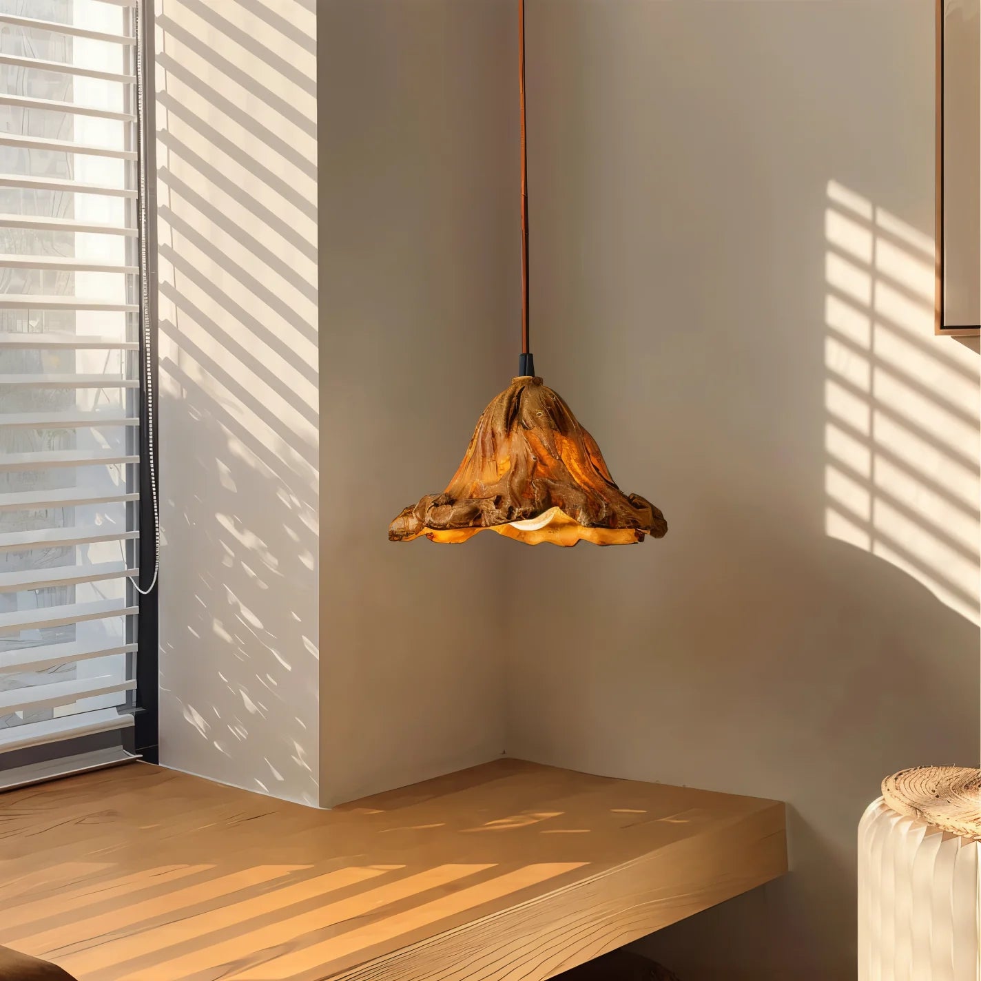 Cirenna Artistic Resin Pendant Lamp with Volcanic Design
