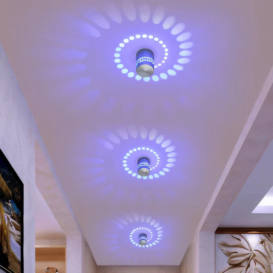 Lythera Cylindrical LED Wall Lamp with Colorful Spiral Lighting