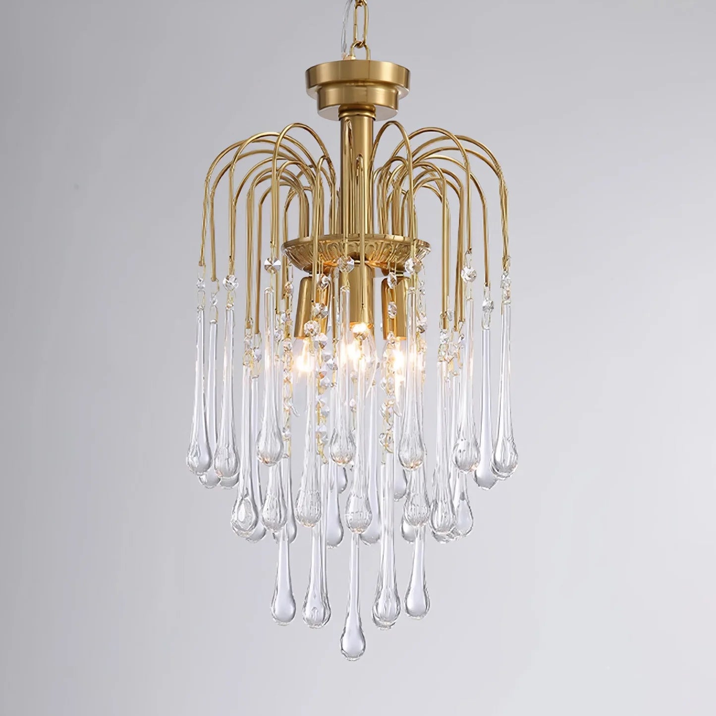 Phoena Crystal Glass Brass Chandelier
