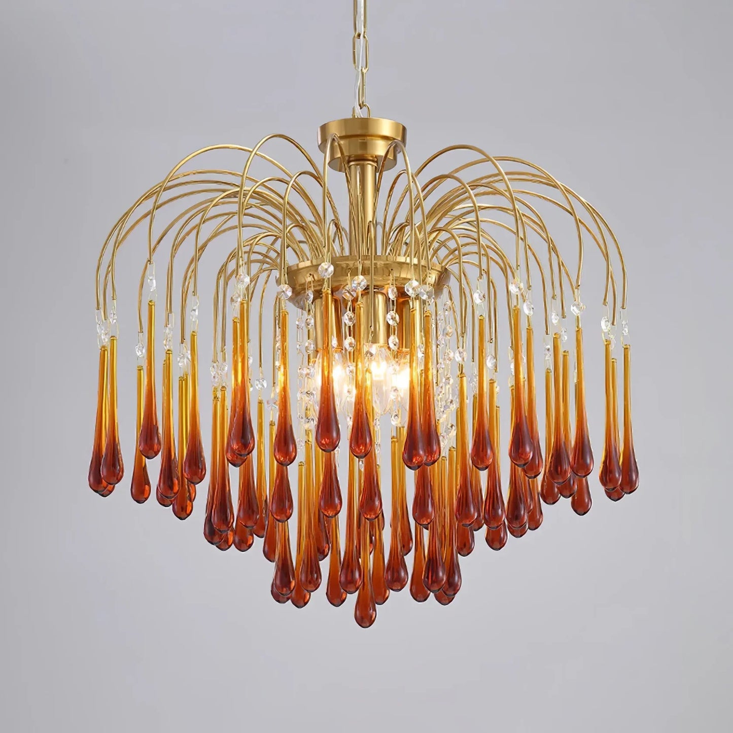 Phoena Crystal Glass Brass Chandelier