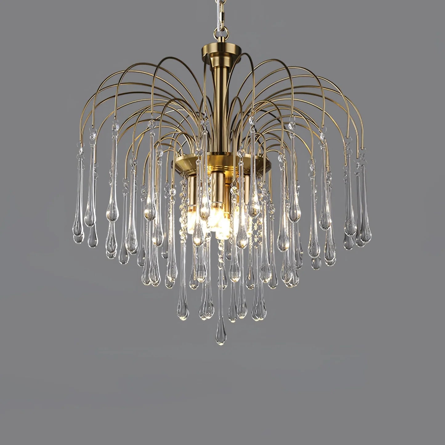 Phoena Crystal Glass Brass Chandelier