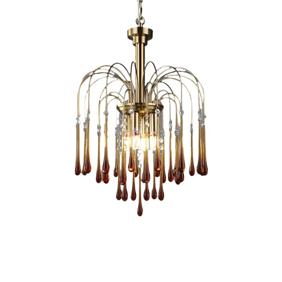 Phoena Crystal Glass Brass Chandelier