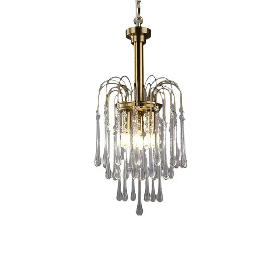 Phoena Crystal Glass Brass Chandelier