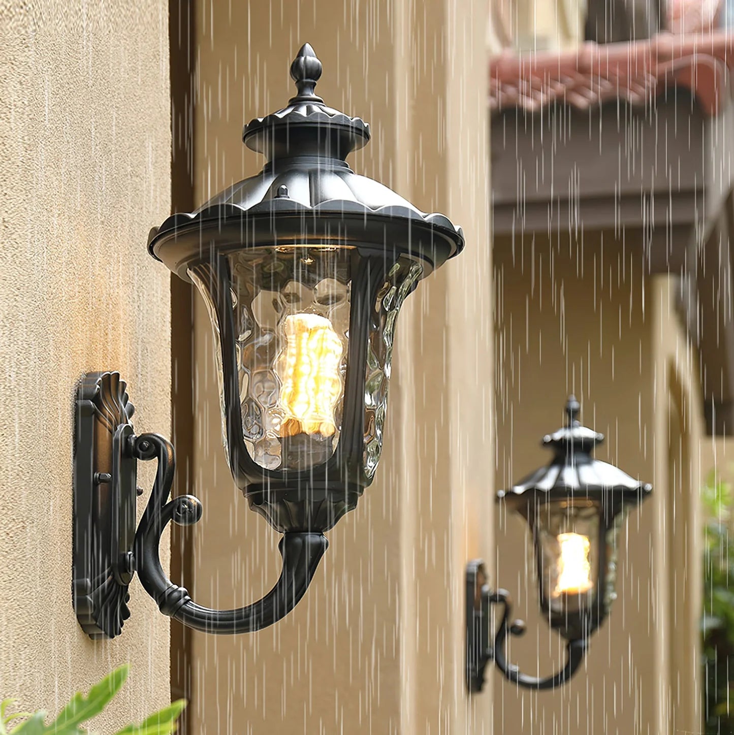 Verenia Retro Glass Outdoor Wall Lamp