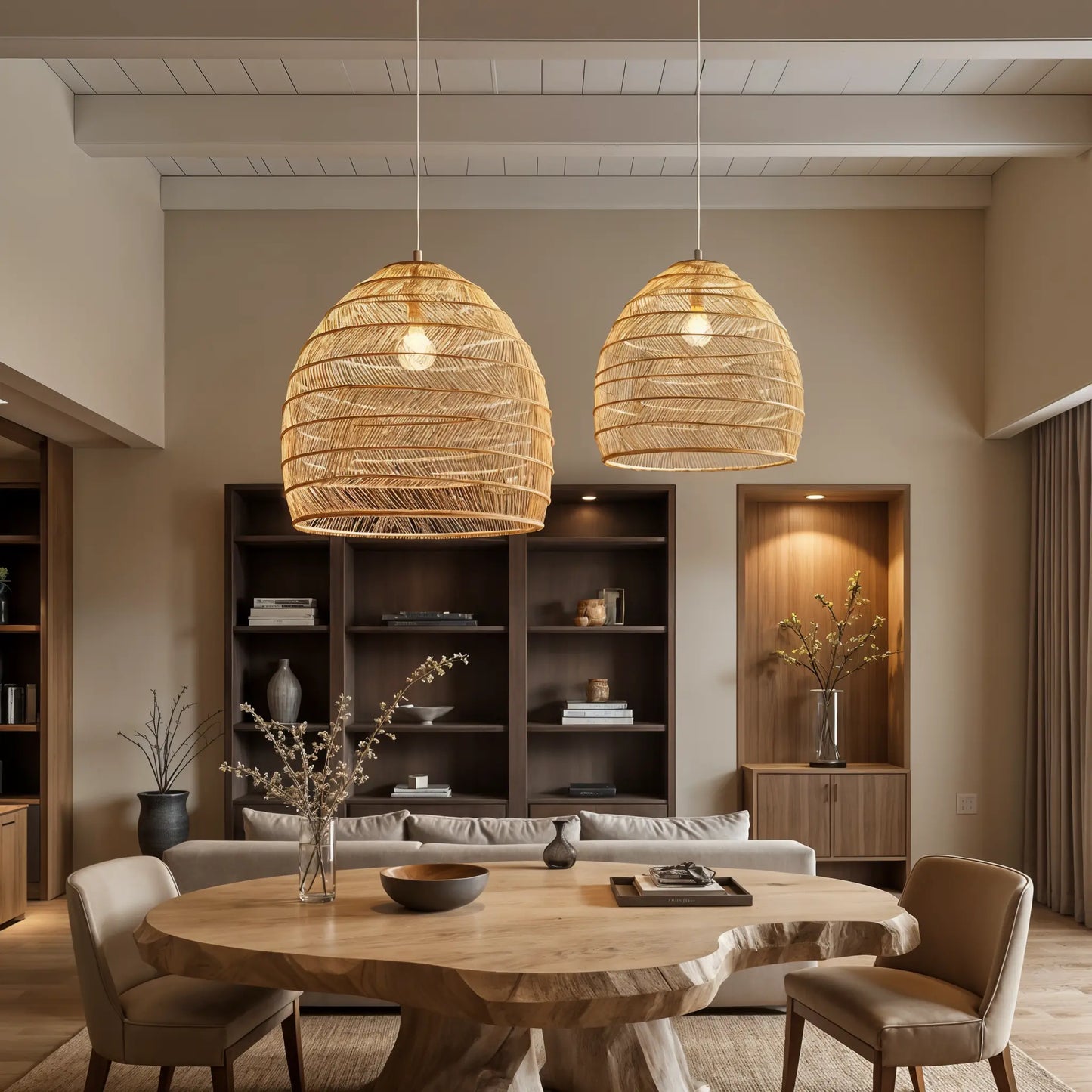 Themis Natural Wickerwork Pendant Lamp