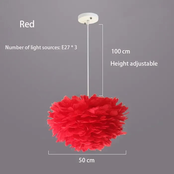 Virethia Scandinavian Feather Pendant Lamp with Modern LED