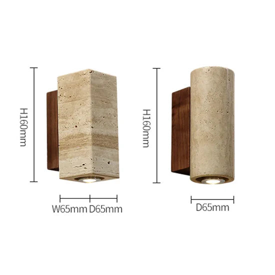 Vionelle Modern Natural LED Wall Lamp in Travertine