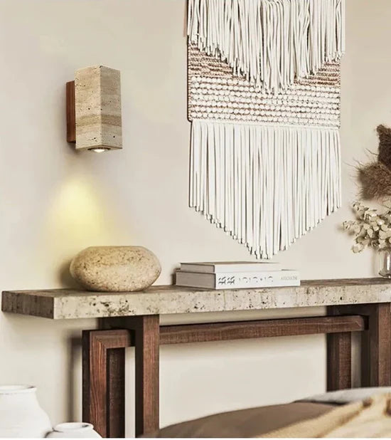 Vionelle Modern Natural LED Wall Lamp in Travertine