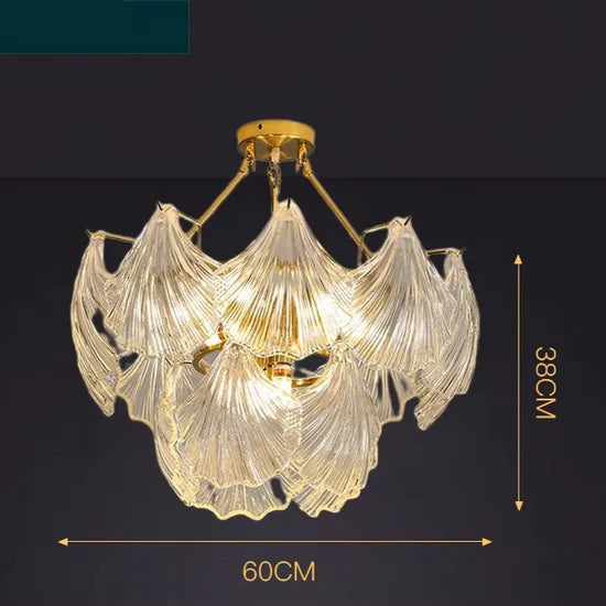 Valena - Shell Chandelier of Glass and Metal