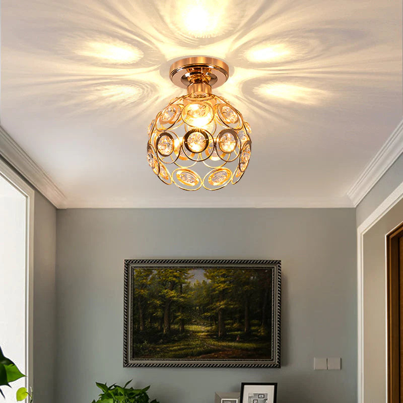 Velara Modern Luxury Round LED Ceiling Lamp Made of Crystal Glass