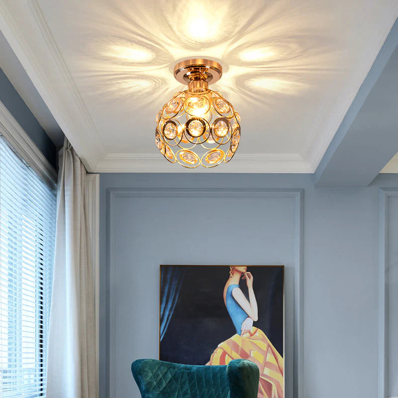 Velara Modern Luxury Round LED Ceiling Lamp Made of Crystal Glass