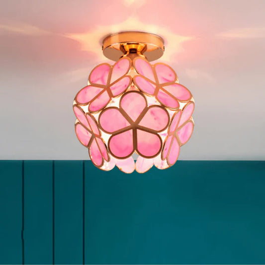 Zyvia Luxury Glass Flower Ceiling Lamp