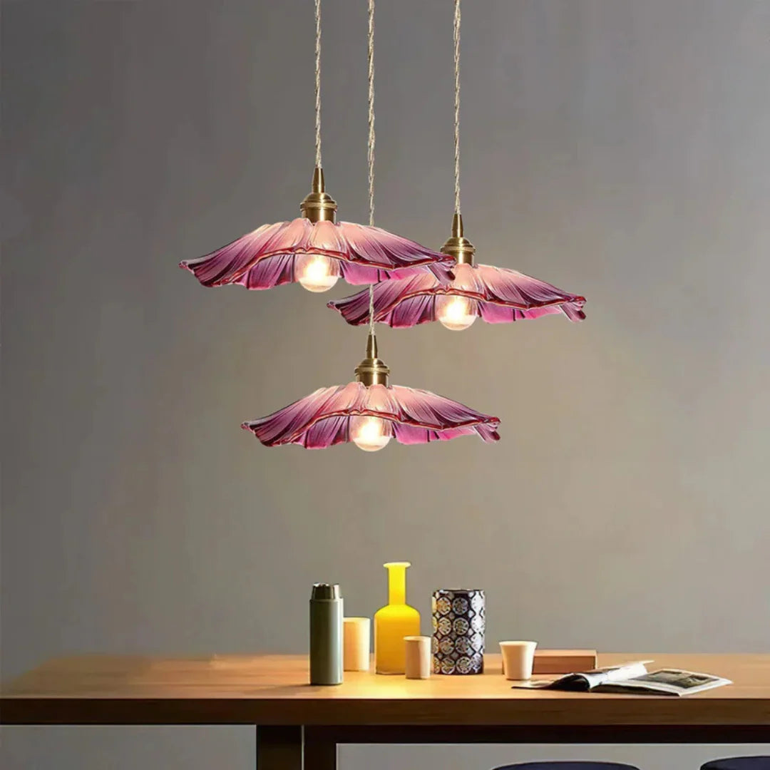 Myloq Retro Lotus Glass Pendant Lamp