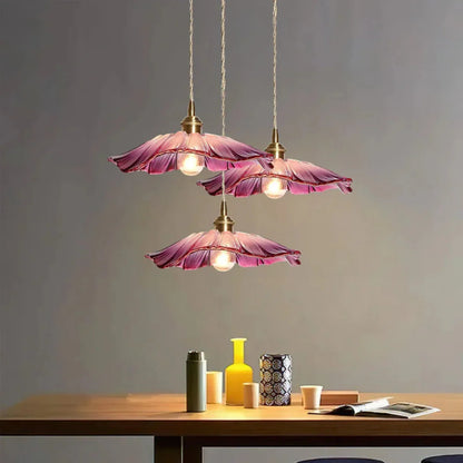Myloq Retro Lotus Glass Pendant Lamp