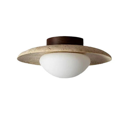 Lyonea Minimalist Travertine LED Ceiling Lamp