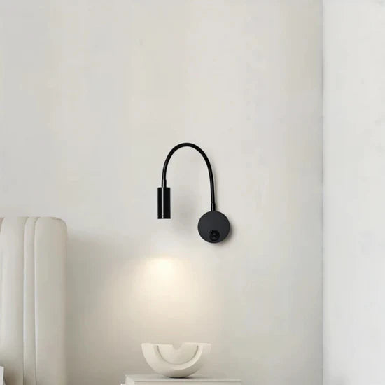 Lumio Flexible black LED wall lamp for indoor use