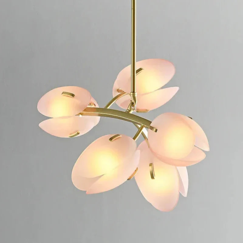 Calypso Scandinavian Pink Tulip Glass Ceiling Lamp