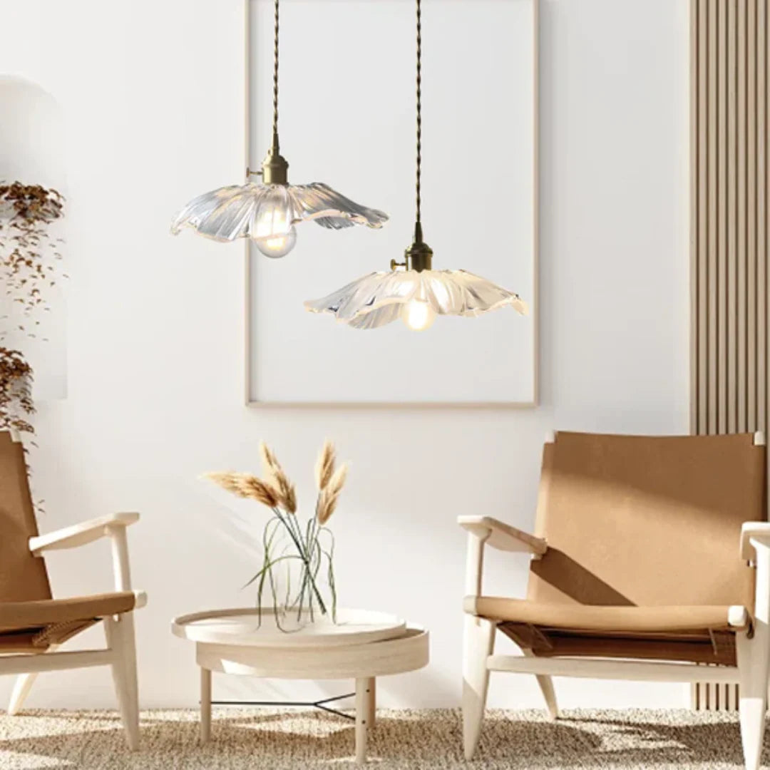 Myloq Retro Lotus Glass Pendant Lamp