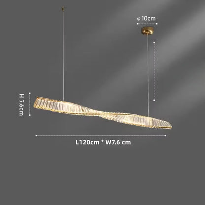 Astrion Modern Crystal LED Dining Table Pendant Light with Spiral Design