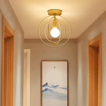 Thaleia Modern Ring Shape Ceiling Lamp Gold