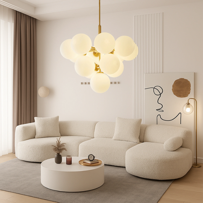 Auralith Scandinavian Chandelier with Glass Balls