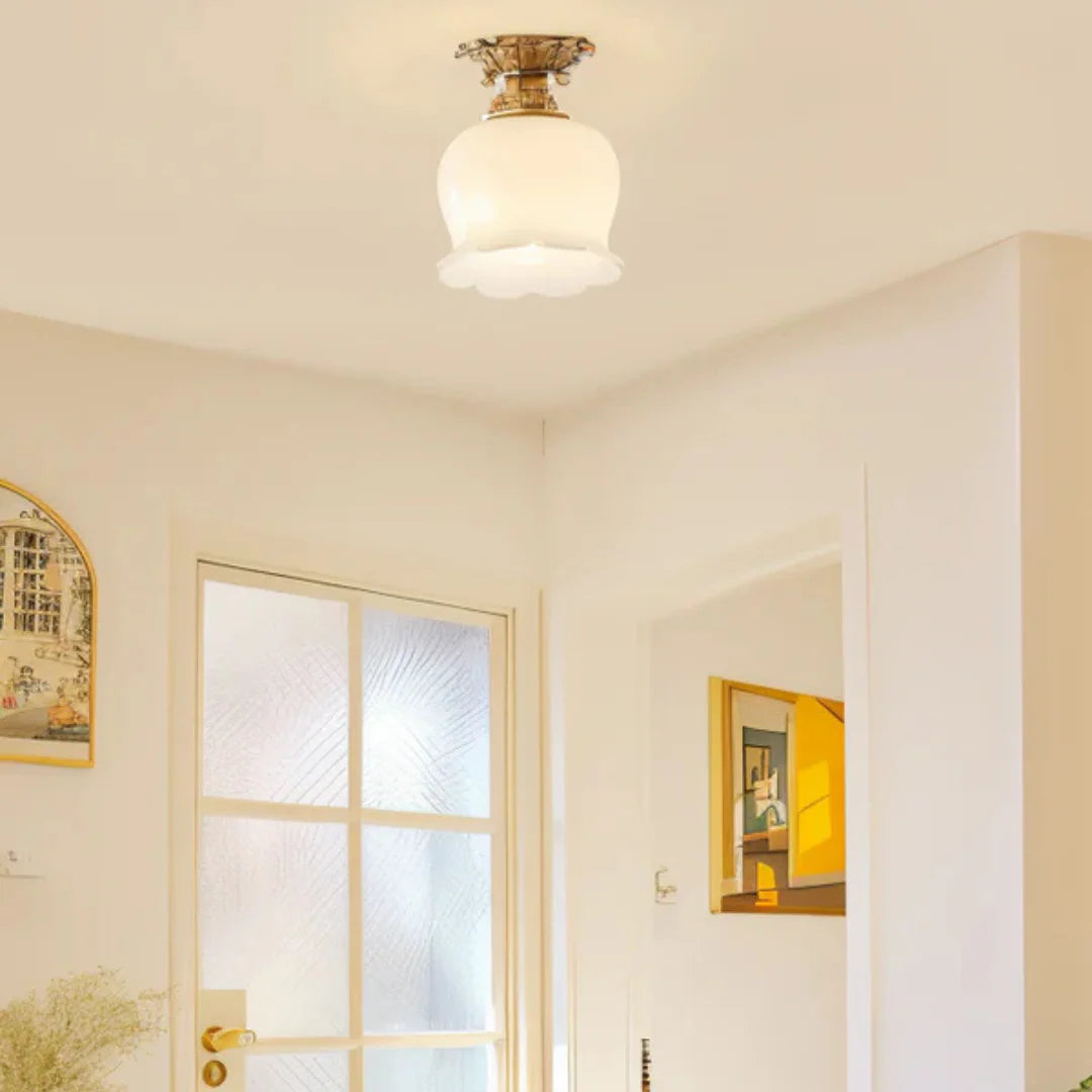 Public Vintage Flower-Shaped Ceiling Lamp