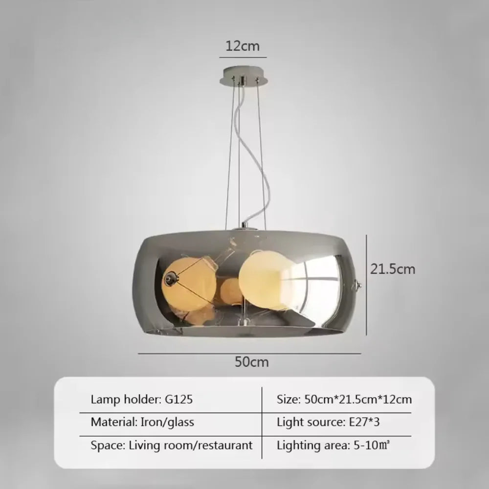 Aurion Modern Glass LED Pendant Light for Kitchen, Living Room, and Dining Room