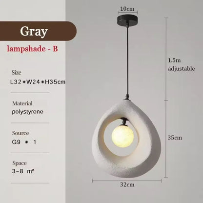 Auralessa Japanese Wabi Sabi Pendant Lamp with Minimalist Design