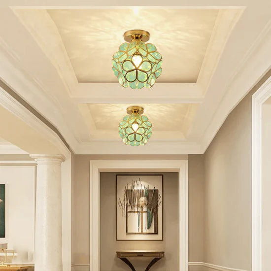 Zyvia Luxury Glass Flower Ceiling Lamp