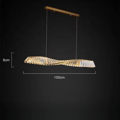 Astrion Modern Crystal LED Dining Table Pendant Light with Spiral Design