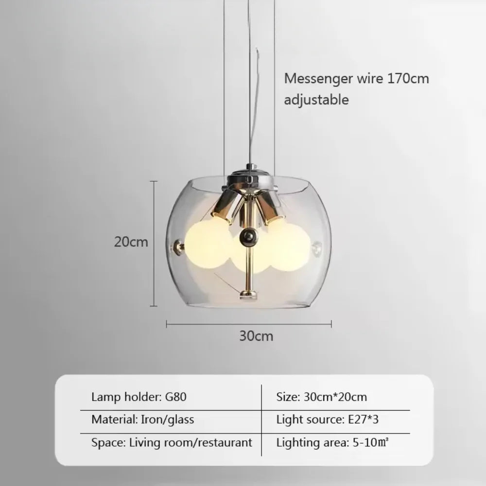 Aurion Modern Glass LED Pendant Light for Kitchen, Living Room, and Dining Room