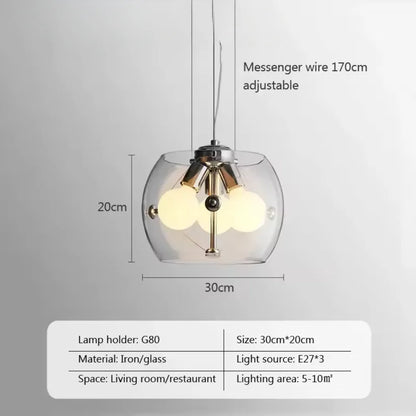 Aurion Modern Glass LED Pendant Light for Kitchen, Living Room, and Dining Room