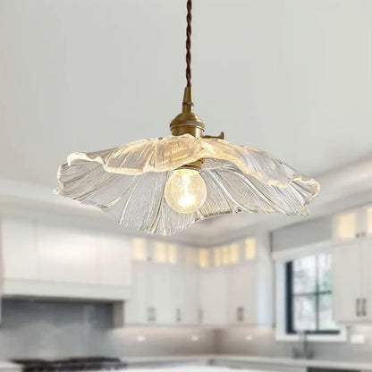 Myloq Retro Lotus Glass Pendant Lamp