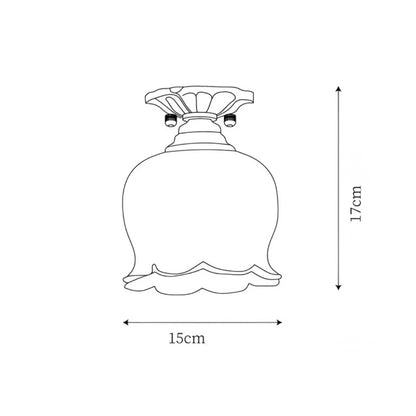 Public Vintage Flower-Shaped Ceiling Lamp
