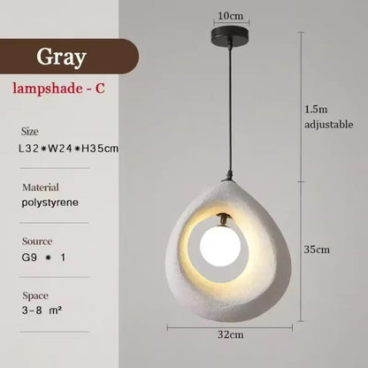 Auralessa Japanese Wabi Sabi Pendant Lamp with Minimalist Design