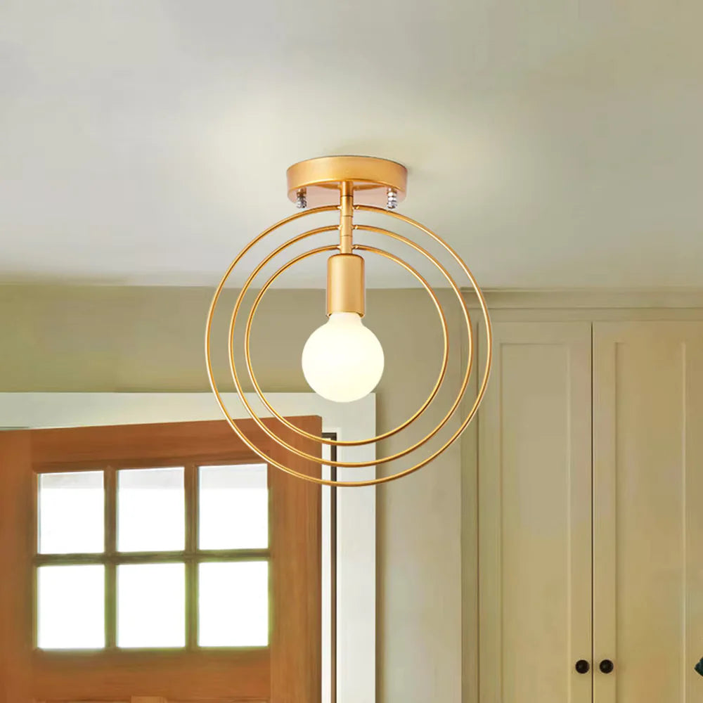 Thaleia Modern Ring Shape Ceiling Lamp Gold