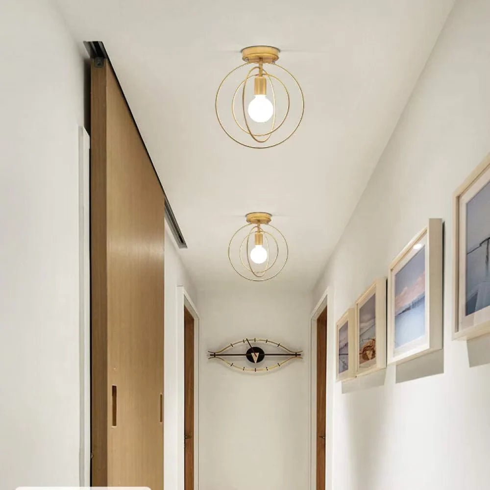 Thaleia Modern Ring Shape Ceiling Lamp Gold