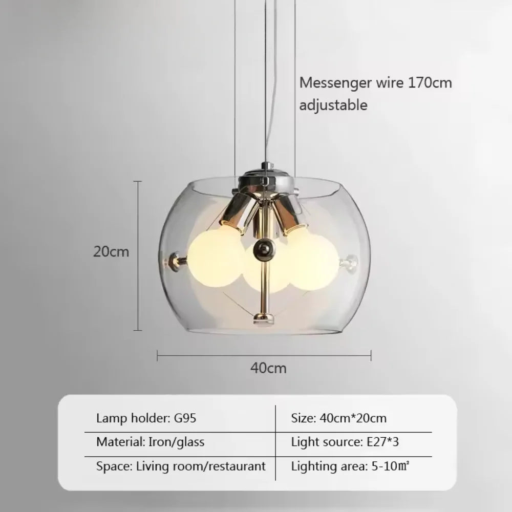 Aurion Modern Glass LED Pendant Light for Kitchen, Living Room, and Dining Room