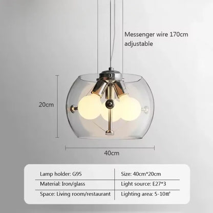 Aurion Modern Glass LED Pendant Light for Kitchen, Living Room, and Dining Room