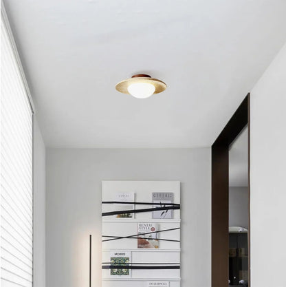Lyonea Minimalist Travertine LED Ceiling Lamp
