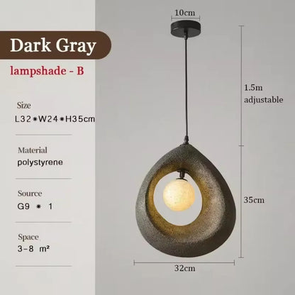 Auralessa Japanese Wabi Sabi Pendant Lamp with Minimalist Design