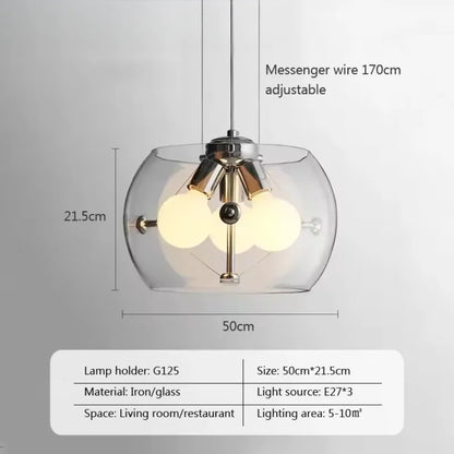 Aurion Modern Glass LED Pendant Light for Kitchen, Living Room, and Dining Room